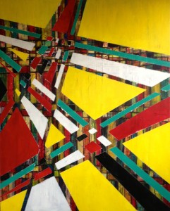 "GridWorks 2"  50" x 40" on Gallery-wrapped canvas, Mixed Media: Acrylic, Acrylic Ink