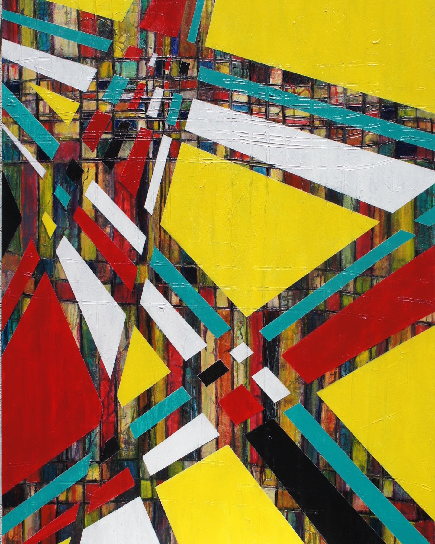 "City Runways" by Susie Stockholm, 50 x 40", acrylic on canvas SOLD!